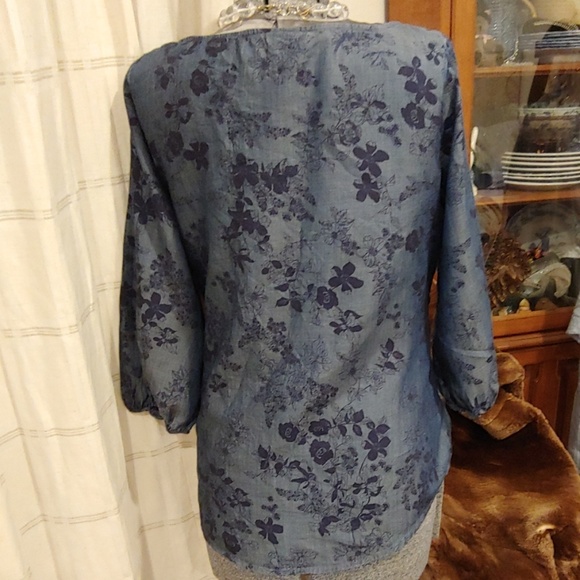 LizClaiborn. Floral Print Sash Top - Picture 3 of 5